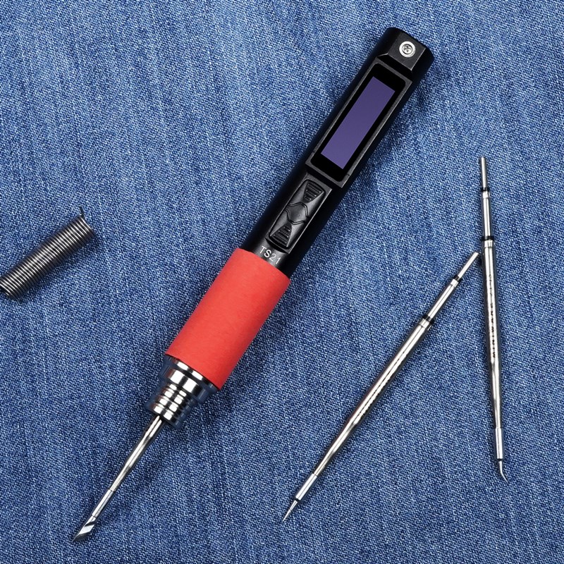 TS21精c密烙铁100W智能电烙铁PD电焊笔DC焊台450度铝合金机身带灯