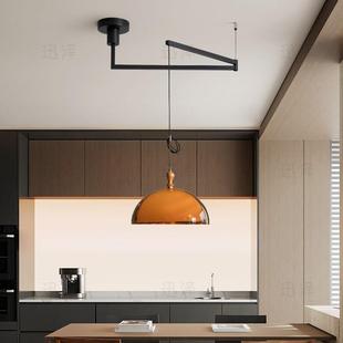 带摇臂餐厅吊灯可移位餐桌灯vintage中古风吧台灯法式复古饭厅灯