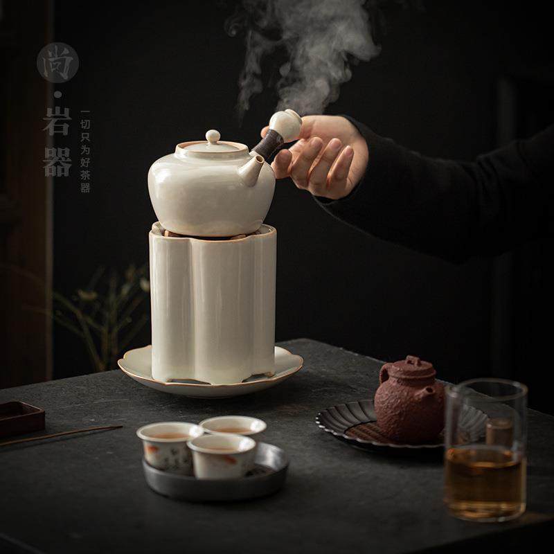 陶瓷煮茶炉苏打釉碳炉酒精茶炉明火陶壶中式粗陶煮茶壶围炉煮茶器