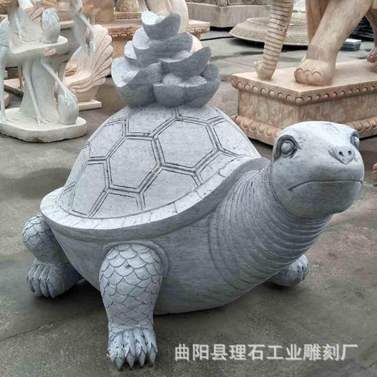 石雕乌龟青石石头乌龟雕塑风水长寿龟石雕金钱龟 池塘景观摆件