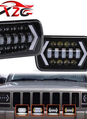 7寸牧马人led大灯5X7英寸远近光白色日行灯矩形箭头黄色转向方灯