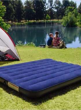 INTEX64765 深蓝色双人线拉空气床套装 家用折叠充气床PVC