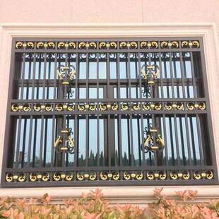 铝合金家用防盗窗高层窗户防护栏焊接铁艺窗花小区别墅阳台防盗网