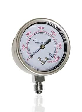 供应不锈钢微压膜盒压力表径向立装低压千帕表YEB-60 60kPa G1/4