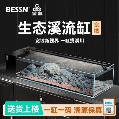 BESSN血脉觉醒宽境2025新款侧滤鱼缸客厅桌面贝森金晶五线超白缸