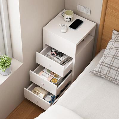 床头柜25CM小型极窄出租房床边侧边夹缝柜子超窄可移动家用收纳柜