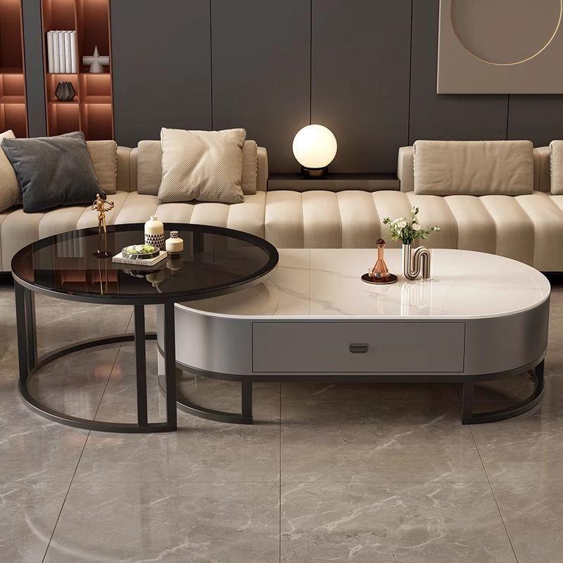 茶几家用客厅轻奢简约现代2025高档玻璃新款小户意式茶桌台组合