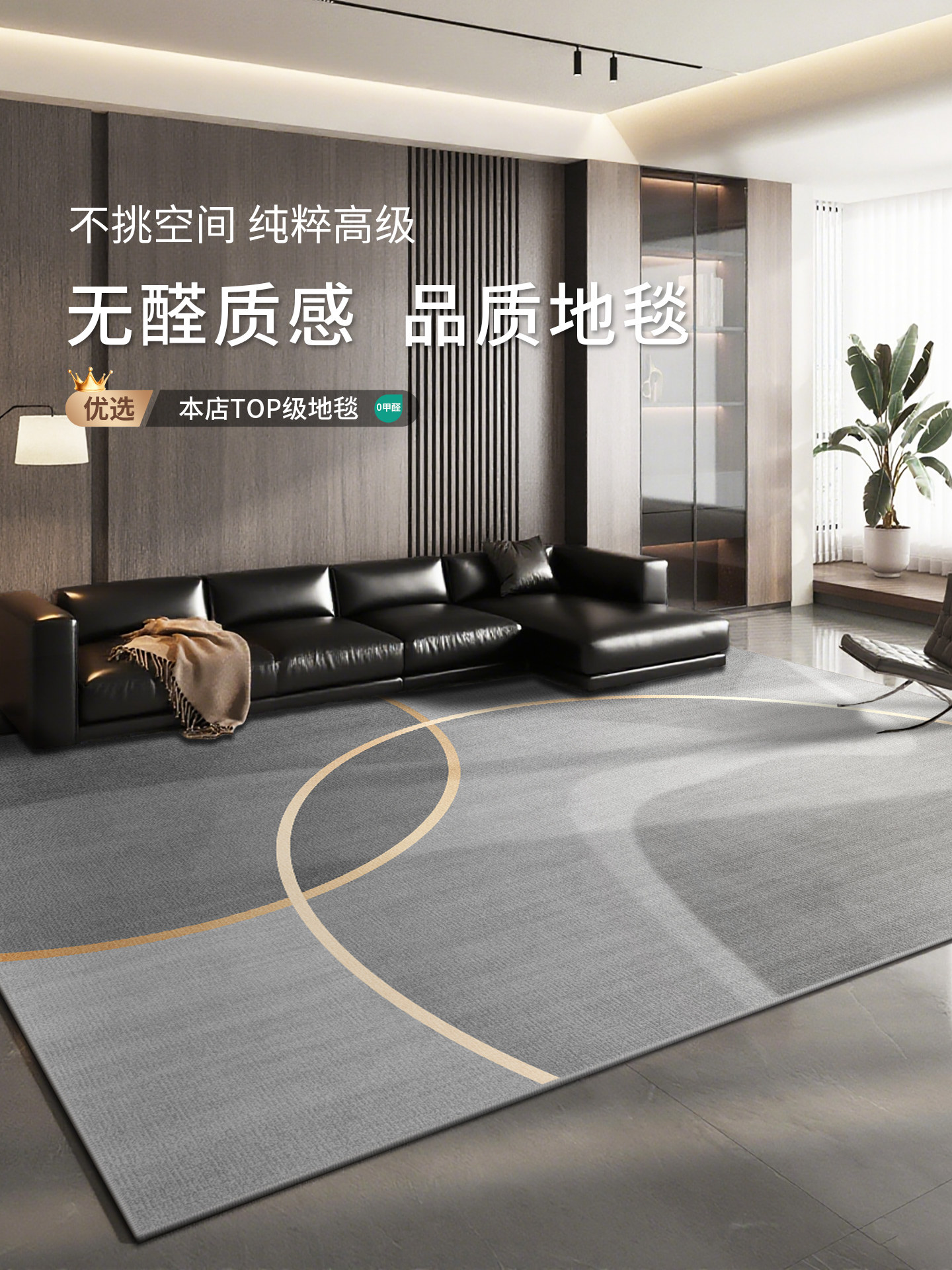 汐辰地毯客厅轻奢高级免洗可擦新款灰色沙发地垫卧室防水家用定制