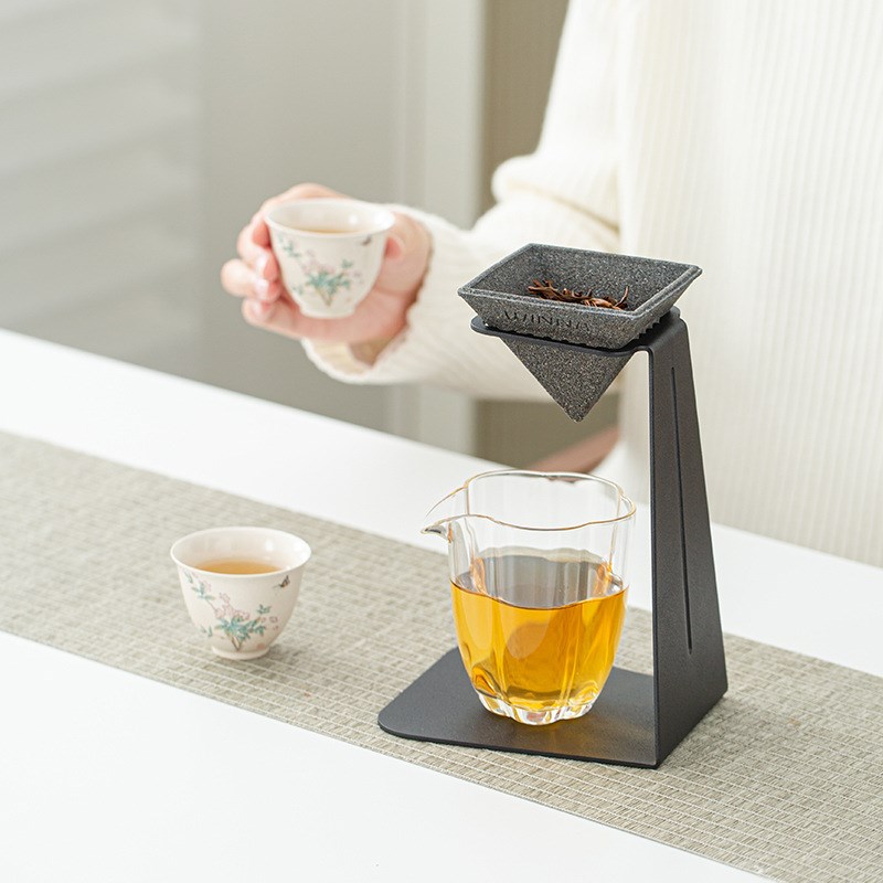 四方来财微孔过滤套组无孔茶漏咖啡茶叶小青柑过滤W杯茶水分离器