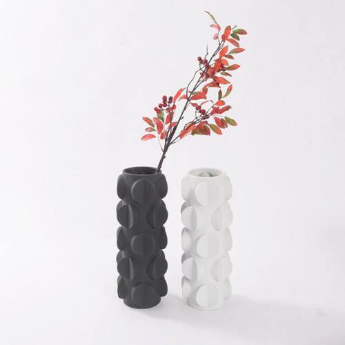 现代简约白色抽象花瓣陶瓷花瓶餐厅客厅电视柜样板房极简花器摆件