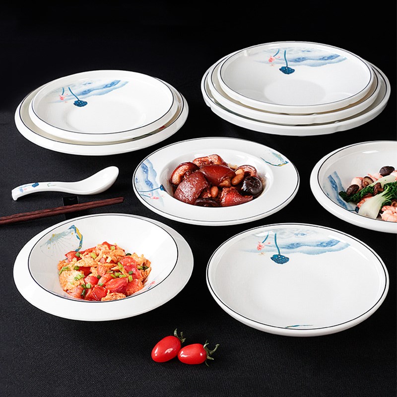 密胺餐具仿瓷盘子塑料盘商用餐z盘菜盘防摔碟餐厅酒店碟子加厚深