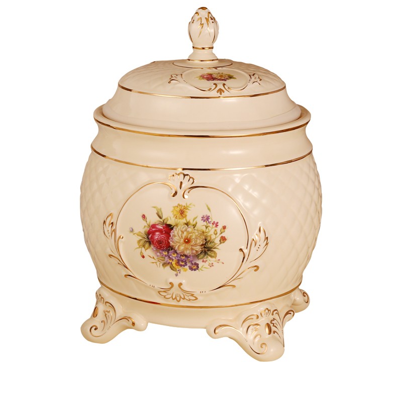 欧式陶瓷米缸米桶储l米箱10公斤kg装家用厨房带盖储物面粉家用米