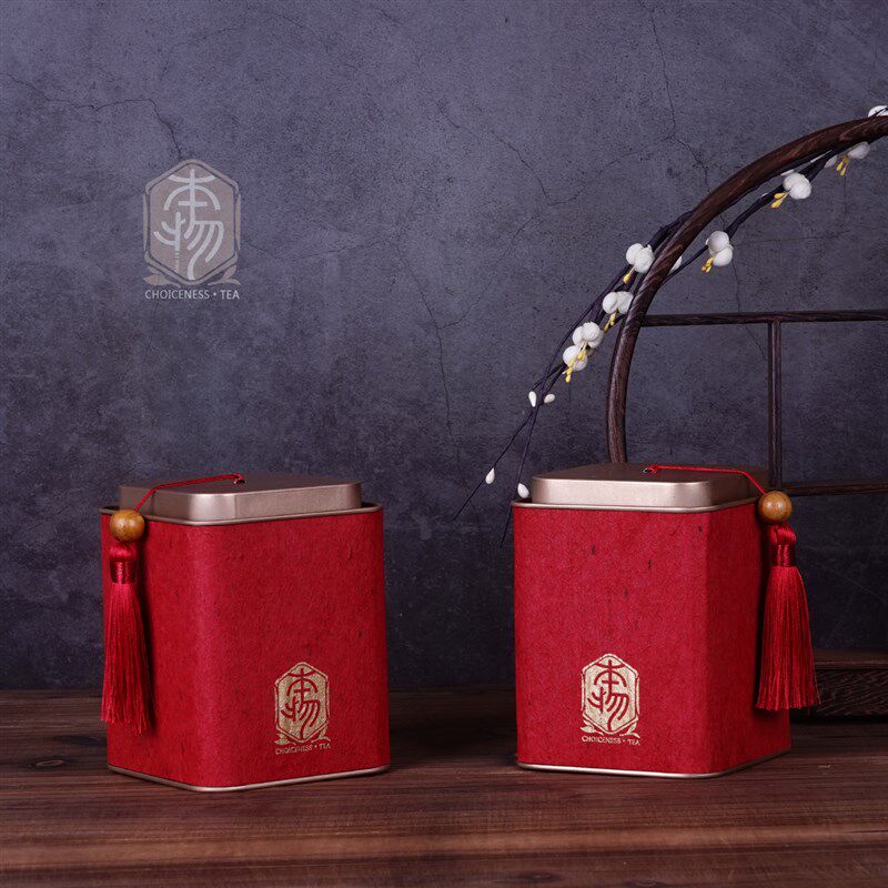 新款小号茶叶罐茶叶包装盒马口铁罐红茶绿茶岩茶大红X袍碎银子空