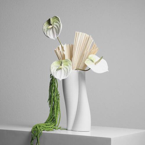 现代艺术陶瓷纯白花瓶插花摆件样板间售楼处客厅软装玄关餐桌饰品