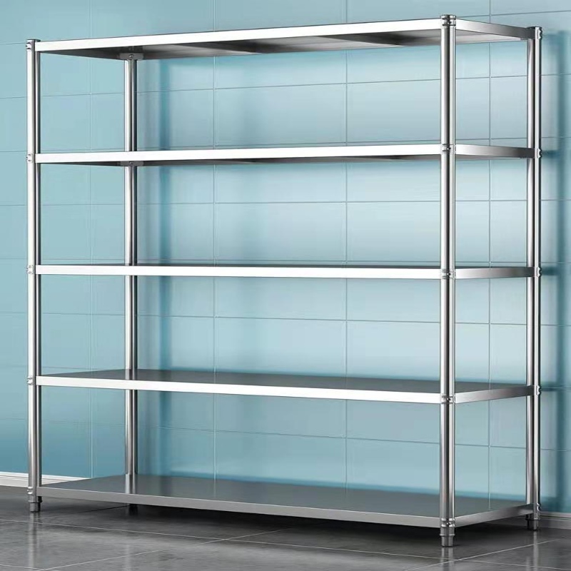 不锈钢置物架厨房多m功能收纳储杂物架子碗柜仓储货架5层落地多层