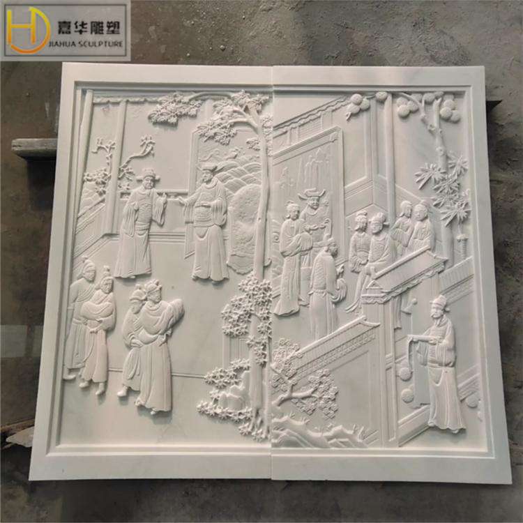 汉白玉浮雕古代人物大理石墙壁浮雕砂岩浮雕石雕石材浮雕壁画雕刻
