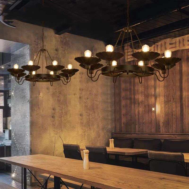 美式复古创意个性客厅吊灯loft工业风服装店茶楼工作室铁艺大吊灯