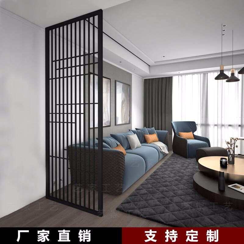 铁艺屏风隔断墙北欧现代客厅餐厅办公玄关工业风简约入户门木质