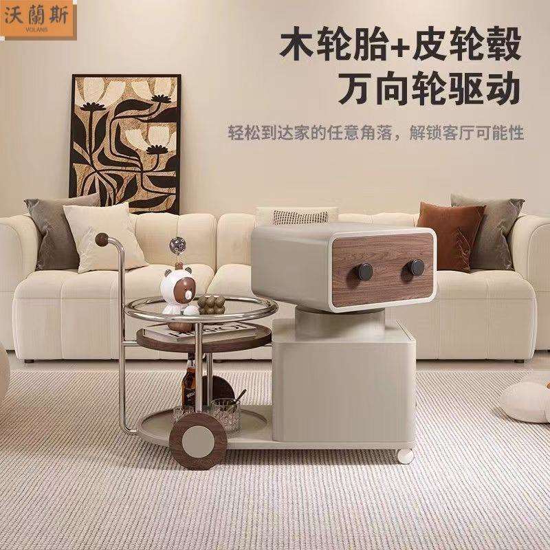 移动小户型简约客厅茶几小推车现代家用多功能创意边柜沙发旋转