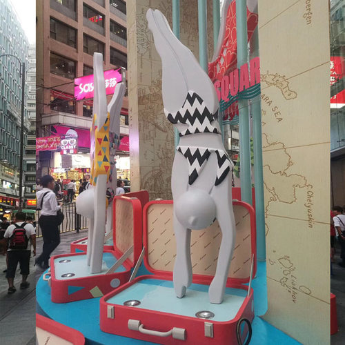 厂家供应玻璃钢商业街DP点IP美陈雕塑 街区景观装饰造型雕塑