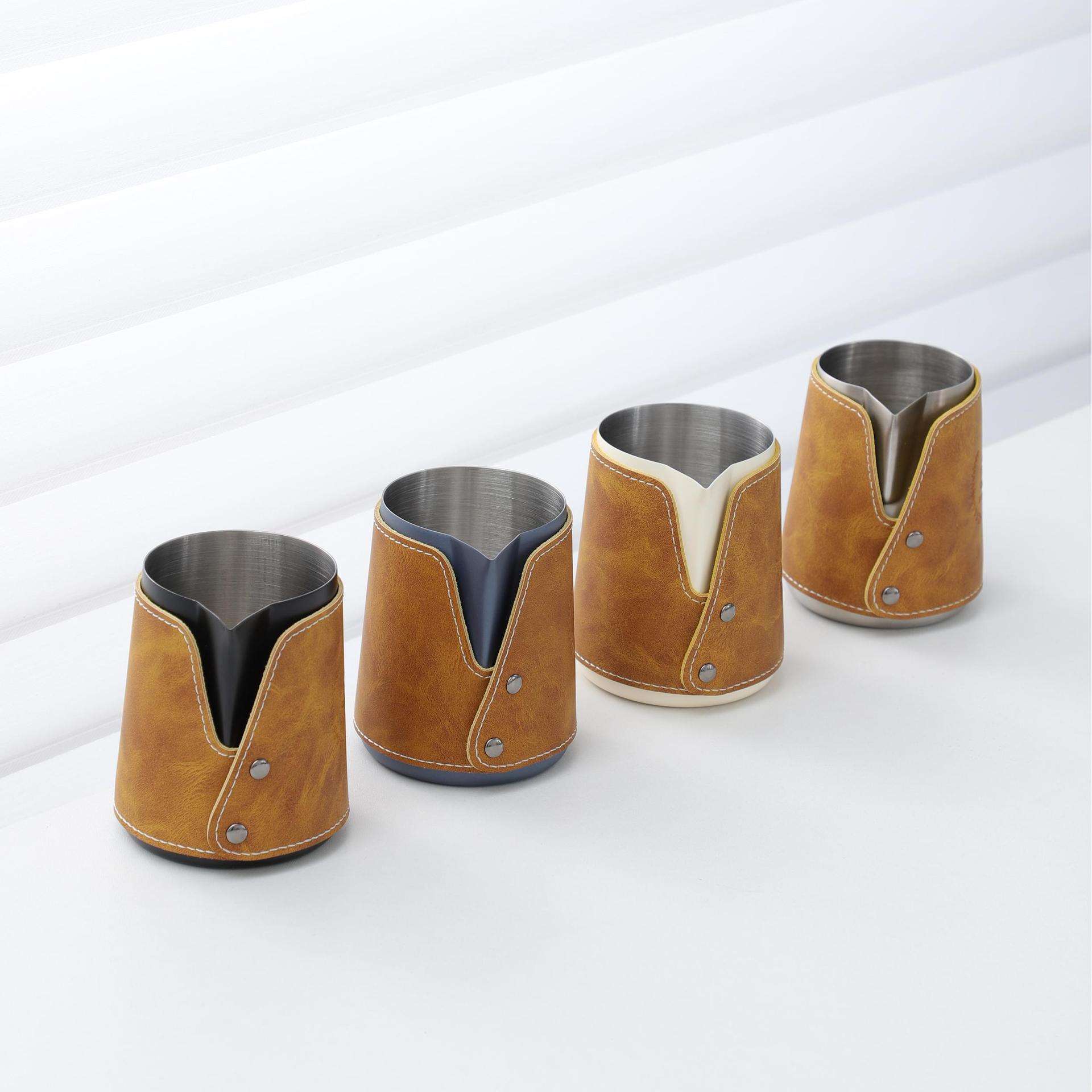 304不锈钢奶壶拉花杯加厚尖嘴打奶缸奶泡杯无柄拉花缸咖啡打奶缸