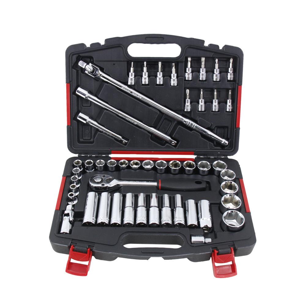 力易得48件12.5MM公制套筒组套机修工具套装E1218