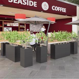 户外铁艺花箱坐凳组合种植箱隔断围栏座椅花槽庭院花坛