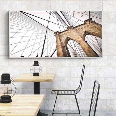 凝注视角 现代简约建筑装饰画大幅工业风办公室挂画横幅别墅壁画