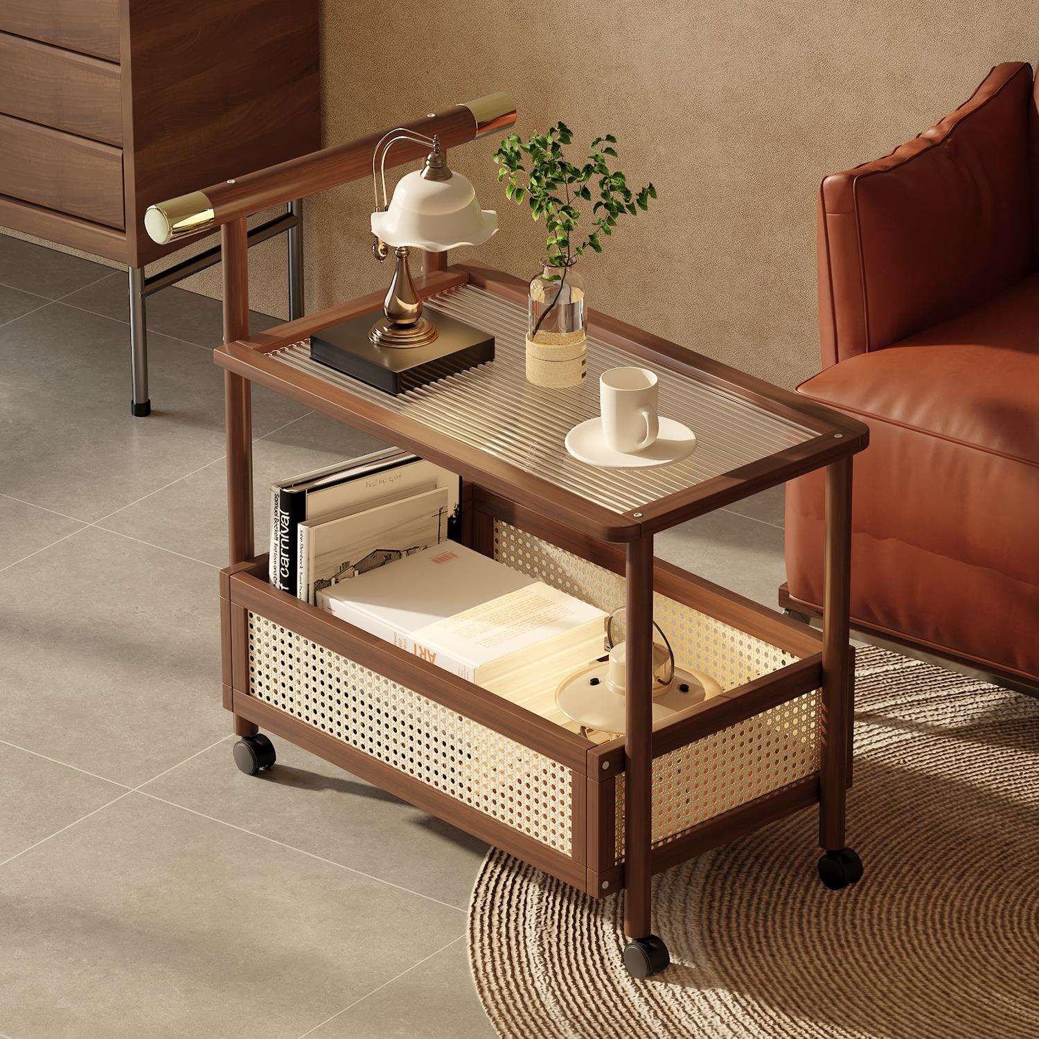 沙发边几可移动多层简易茶几家用客厅小推车卧室床头置物架子书架