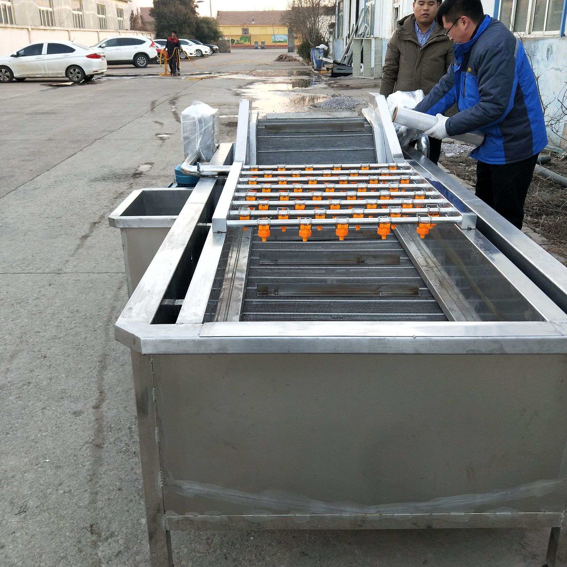 全自动蔬菜清洗机 不锈钢黄瓜榨菜加工生产线设备 辣椒气泡清洗机