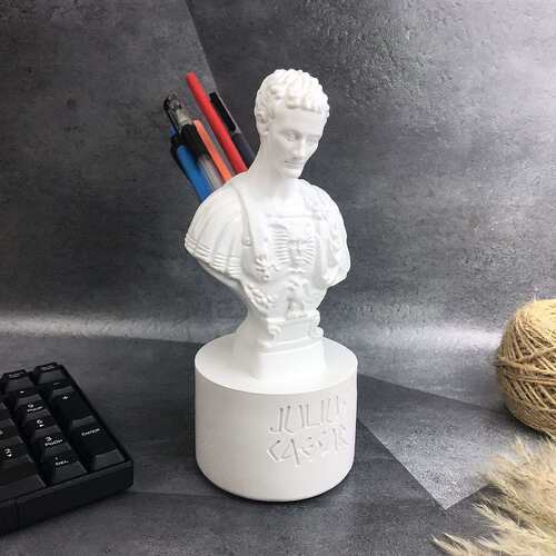 美式凯撒大帝插笔筒桌上艺术笔插筒创意办公室桌面收纳文具摆件