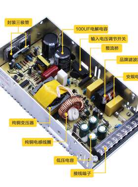 明伟S-400w-12V33A直流24V17a开关电源220转48v供电监控设备灯箱5