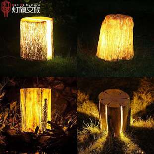 树桩灯 户外led木桩灯园林景观灯木纹仿真木头灯农庄装饰草坪灯