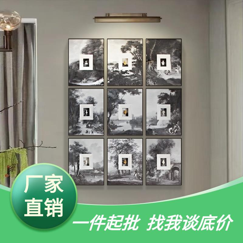 轻奢装饰画设计师立体卡纸石膏人像实物画客餐厅玄关墙壁高端挂画