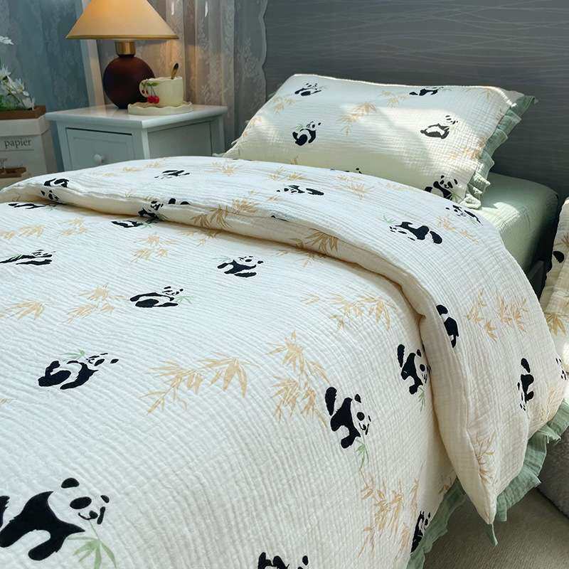 a类纯棉纱布四件套被套单件双层全棉皱皱纱儿童幼儿园花边小被罩,鲜花速递/花卉仿真/绿植园艺,割草机/草坪机,淘宝优惠券,粉丝福利购,淘宝优惠卷