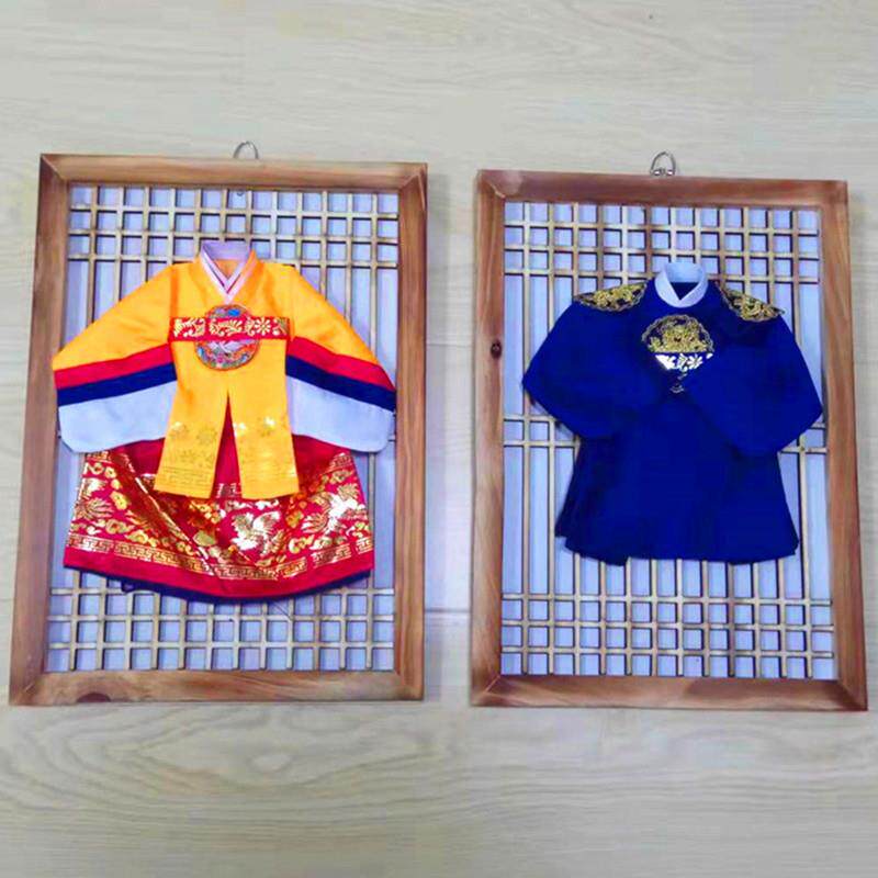 韩式烧烤店洗浴中心装饰品挂件朝鲜族韩服木框客厅玄关餐厅壁饰
