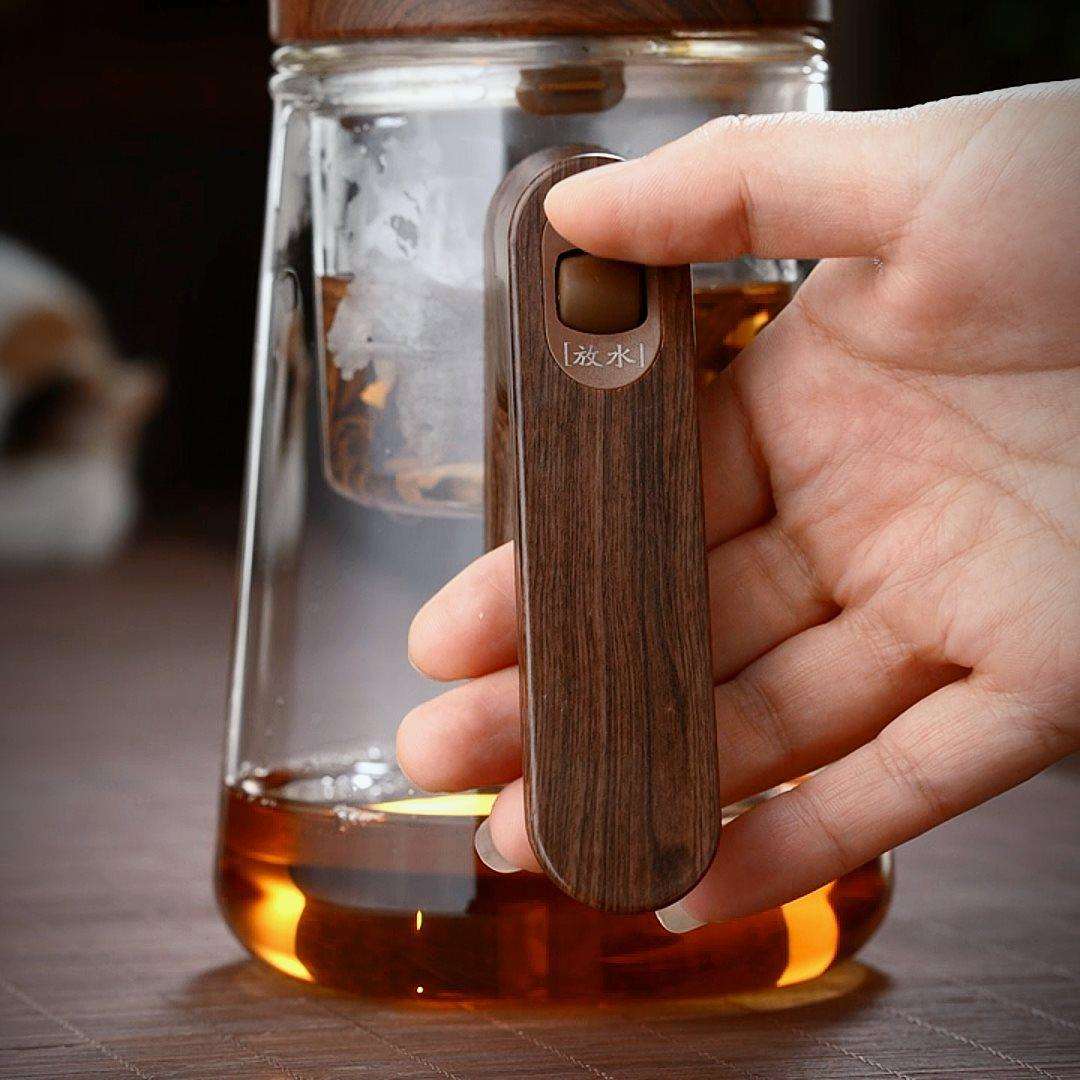 F*顶壶无杆磁吸茶壶耐热全玻璃茶水分离过滤内胆家用飘逸杯泡茶茶