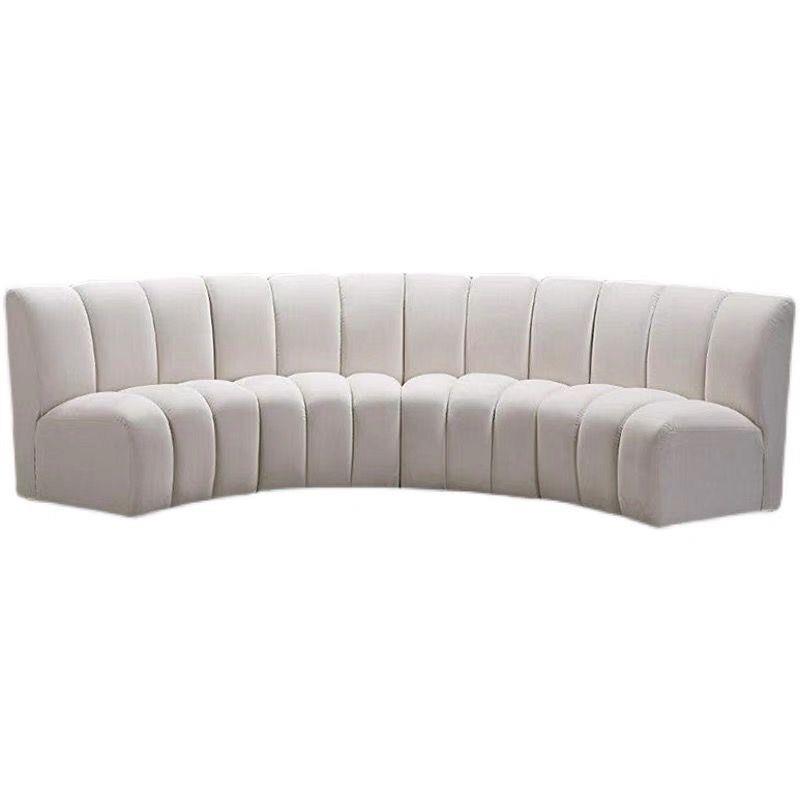 北欧轻奢半弧形半圆形组合多人沙发会议室售楼部商务酒店异形沙发