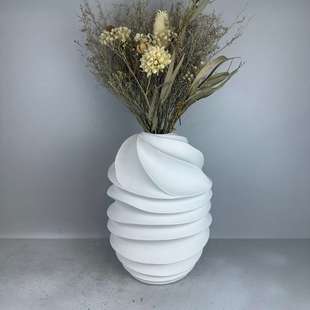 现代北欧风花瓶摆件艺术简约客厅陶瓷高档不规则花艺插花器装饰品