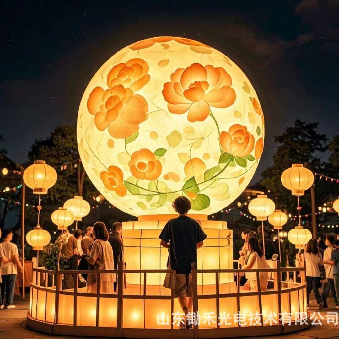 中秋大型节日花灯造型 蛇年灯会彩灯春节元宵巡游花车商场景区布