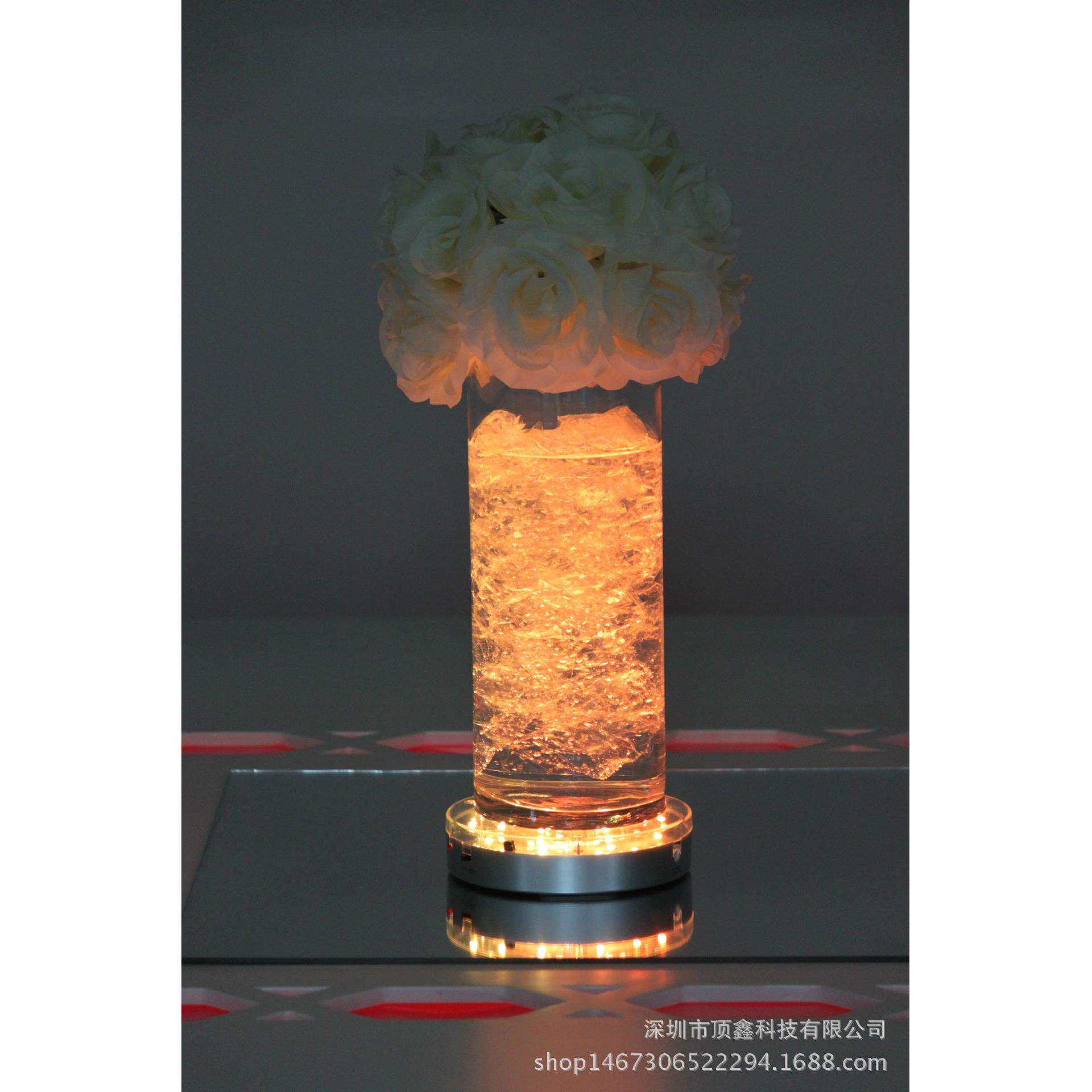 遥控LED冰桶灯盘 15CM水晶灯座 花瓶LED灯座 LED工艺品灯座