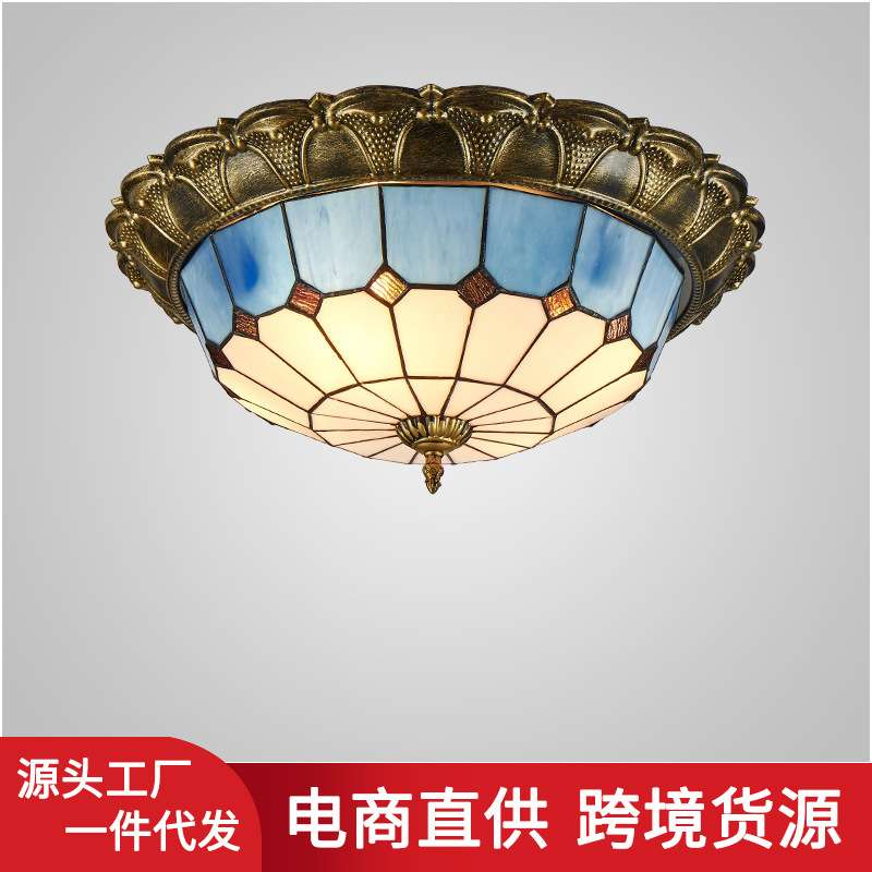 地中海风格led吸顶灯蒂凡尼田园温馨卧室房间灯客厅餐厅灯阳台灯