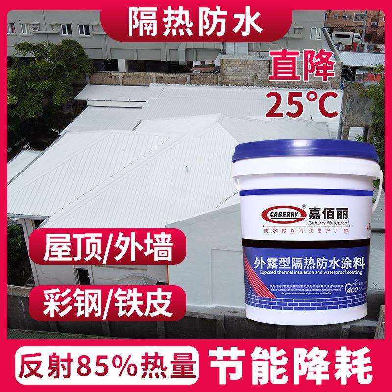 彩钢瓦铁皮翻新防晒隔热防水漆 橡胶水泥基隔热防水涂料外贸出口