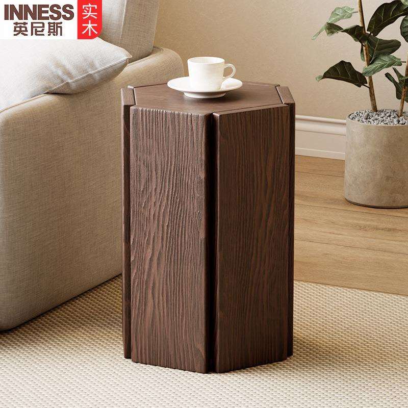 实木凳子家用六角凳加厚方凳沙发边几可叠放客厅餐桌凳方S^