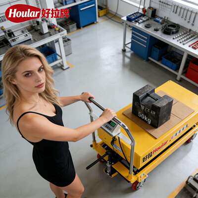 hoular好拉HL50C称重升降平台电子秤升降台车手推液压带磅秤
