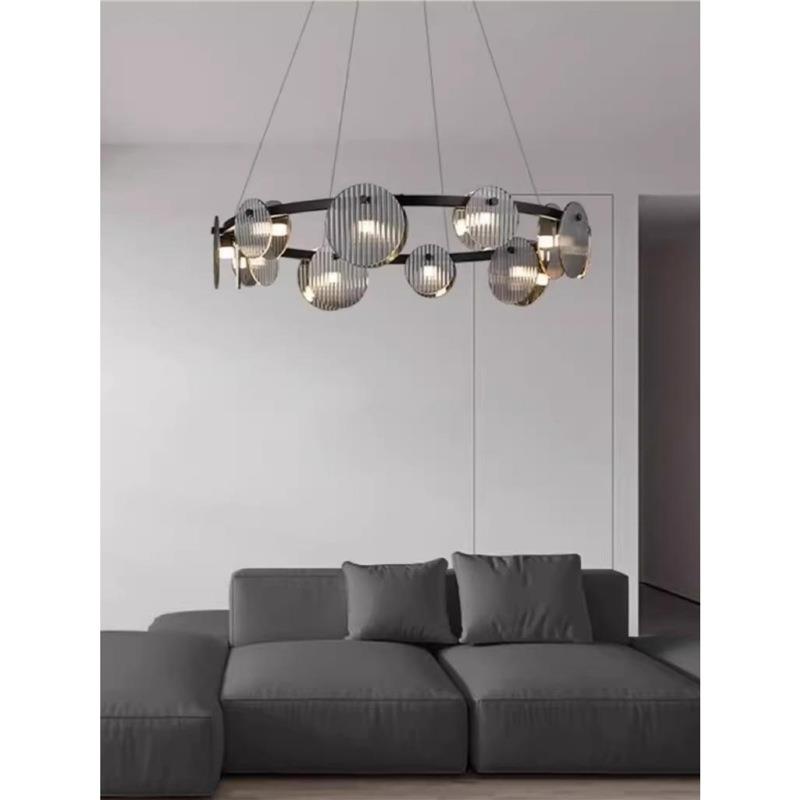 餐厅轻奢圆形客厅吊灯意式高端玻璃卧室灯具设计师2025新款客厅灯