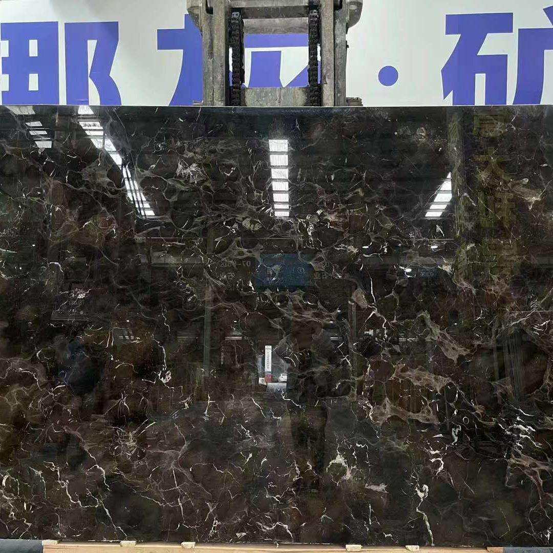深啡网水头天然石材大板 深色大理石现代地板砖楼梯踏步