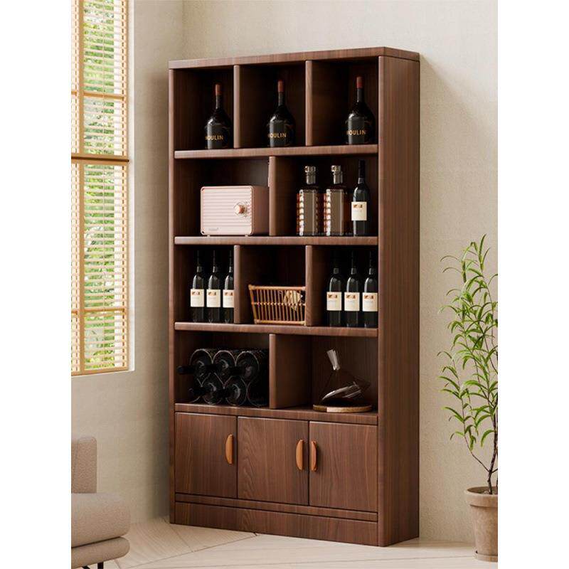 实木酒柜家用客厅置物架展示柜商用简约小型玄关柜靠墙隔断柜酒架
