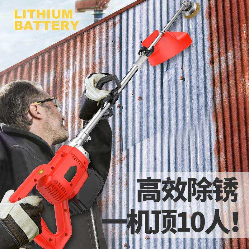 瓷砖石料抛光铁板彩钢修边机翻新去锈小型长杆手持电动除锈打磨机