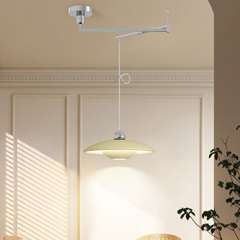 奶油风摇臂餐厅吊灯法式吧台小吊灯可移位伸缩餐厅灯